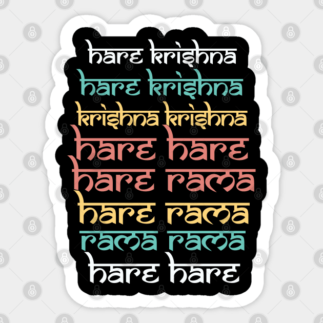 Hare Krishna Hare Krishna Mantra Chanting Hinduism Sticker by alltheprints